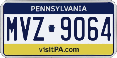 PA license plate MVZ9064
