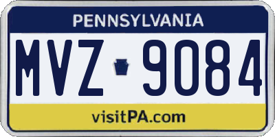 PA license plate MVZ9084
