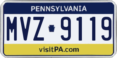 PA license plate MVZ9119