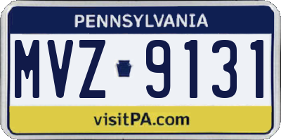 PA license plate MVZ9131