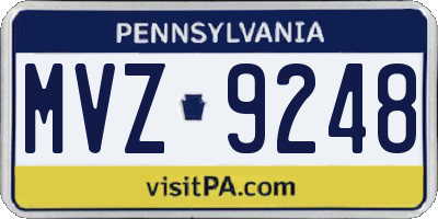 PA license plate MVZ9248