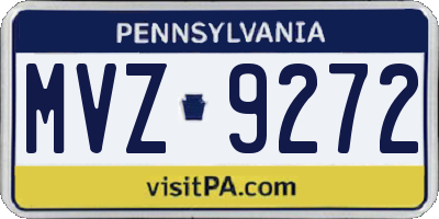 PA license plate MVZ9272
