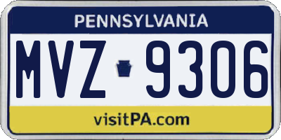 PA license plate MVZ9306