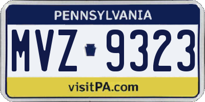 PA license plate MVZ9323