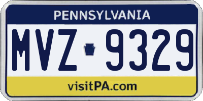 PA license plate MVZ9329