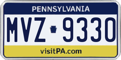 PA license plate MVZ9330