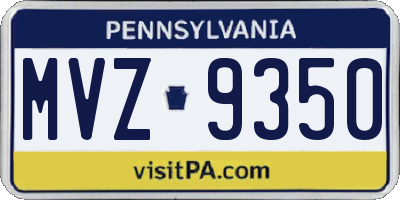 PA license plate MVZ9350