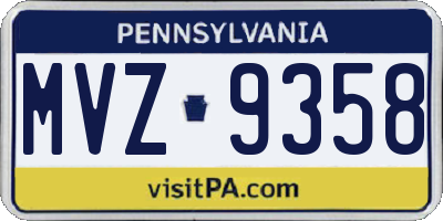 PA license plate MVZ9358