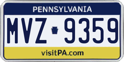 PA license plate MVZ9359