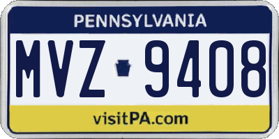 PA license plate MVZ9408