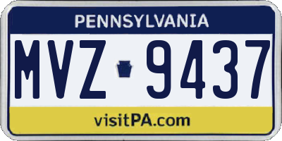 PA license plate MVZ9437