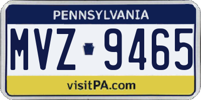 PA license plate MVZ9465