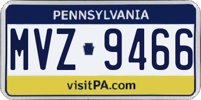 PA license plate MVZ9466