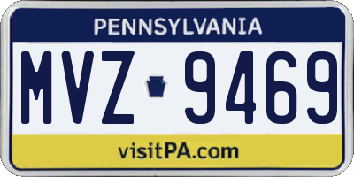 PA license plate MVZ9469