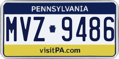 PA license plate MVZ9486