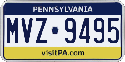 PA license plate MVZ9495