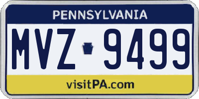 PA license plate MVZ9499
