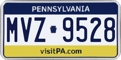 PA license plate MVZ9528