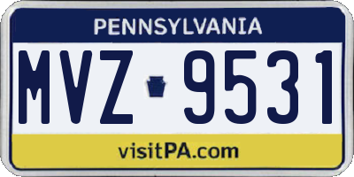 PA license plate MVZ9531