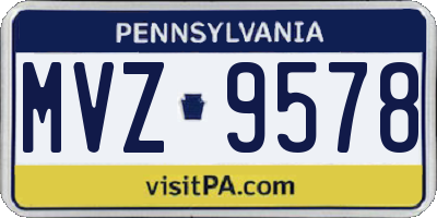 PA license plate MVZ9578