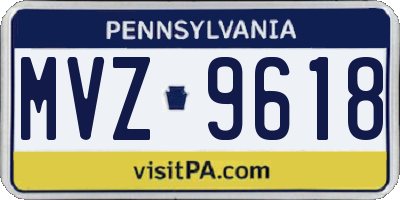 PA license plate MVZ9618