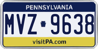 PA license plate MVZ9638