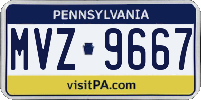 PA license plate MVZ9667