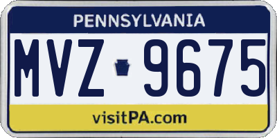 PA license plate MVZ9675