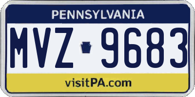 PA license plate MVZ9683