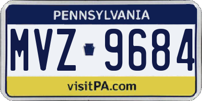 PA license plate MVZ9684