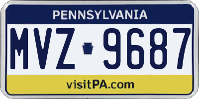 PA license plate MVZ9687