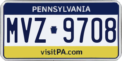 PA license plate MVZ9708