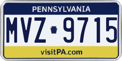 PA license plate MVZ9715