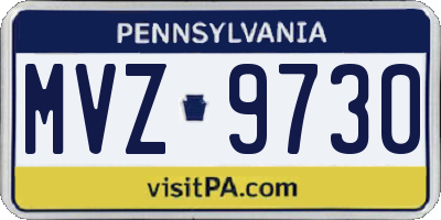 PA license plate MVZ9730