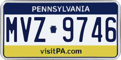 PA license plate MVZ9746