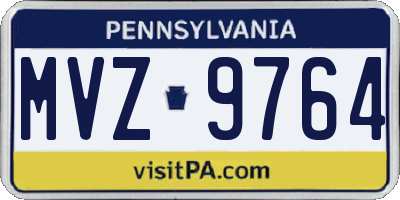 PA license plate MVZ9764