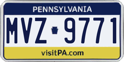 PA license plate MVZ9771