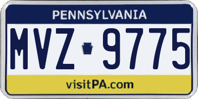PA license plate MVZ9775