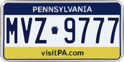 PA license plate MVZ9777
