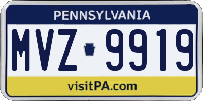 PA license plate MVZ9919