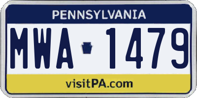 PA license plate MWA1479
