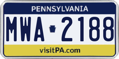 PA license plate MWA2188