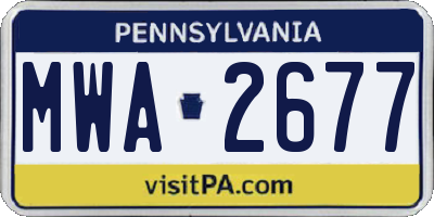 PA license plate MWA2677