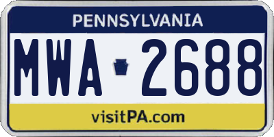 PA license plate MWA2688