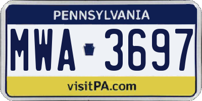 PA license plate MWA3697