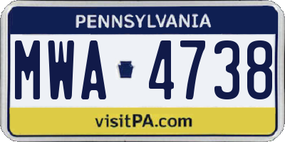PA license plate MWA4738