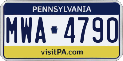 PA license plate MWA4790