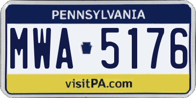 PA license plate MWA5176