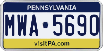 PA license plate MWA5690