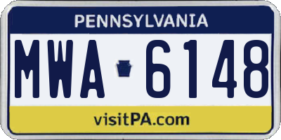 PA license plate MWA6148